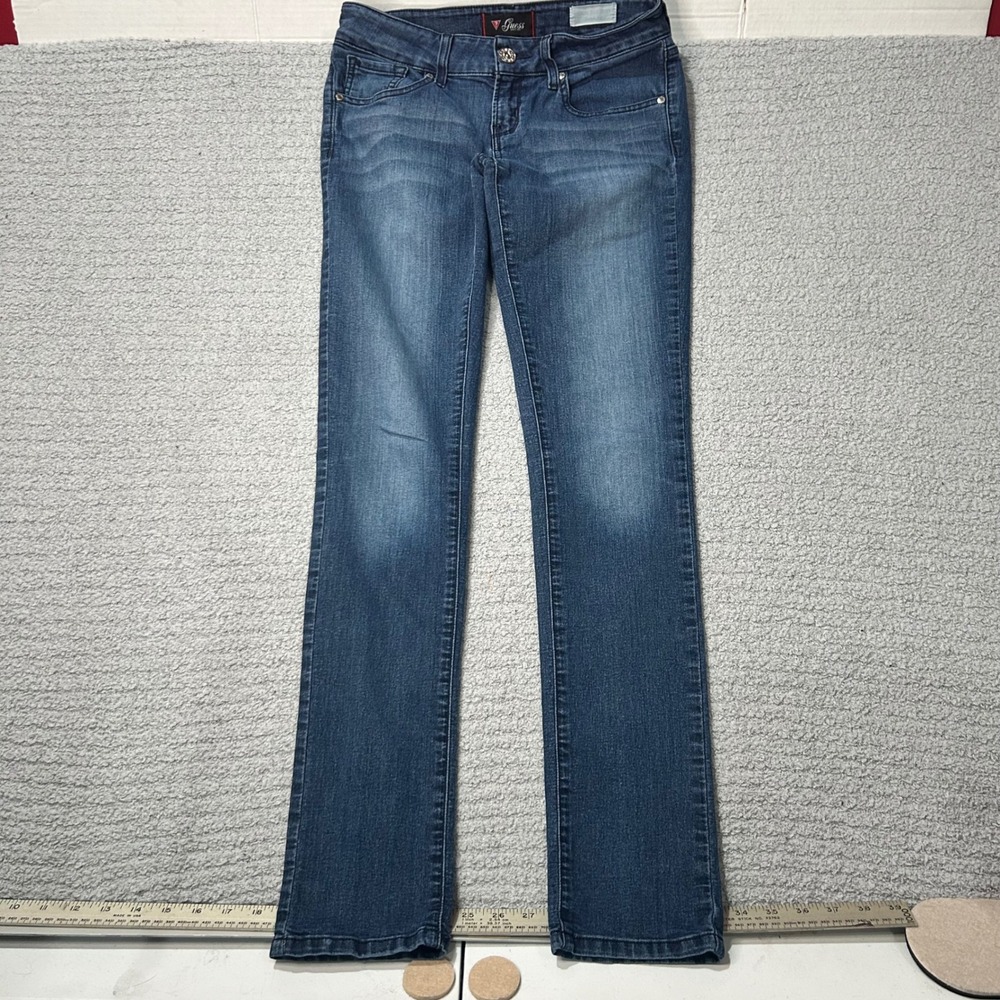 Guess Jeans‎ VTG Y2K 27 Blue Medium Rise Skinny Denim Indie Sleaze Classic